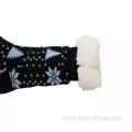Anti-slip Lounge Knitted Slipper Socks With Sherpa Lining